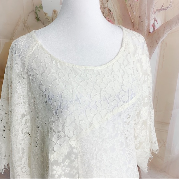 NEW Karen Kane White Eyelet lace Riviera Blouse - Picture 5 of 11